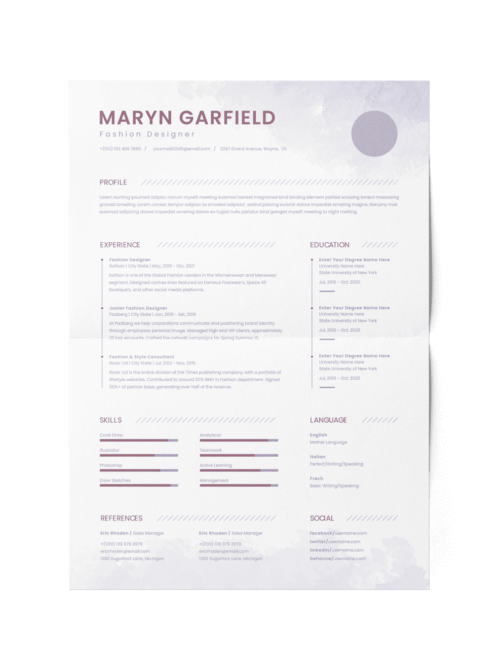 CV #8 Maryn Garfield