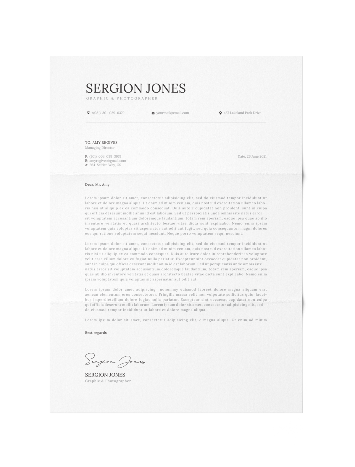 CV #65 Sergion Jones