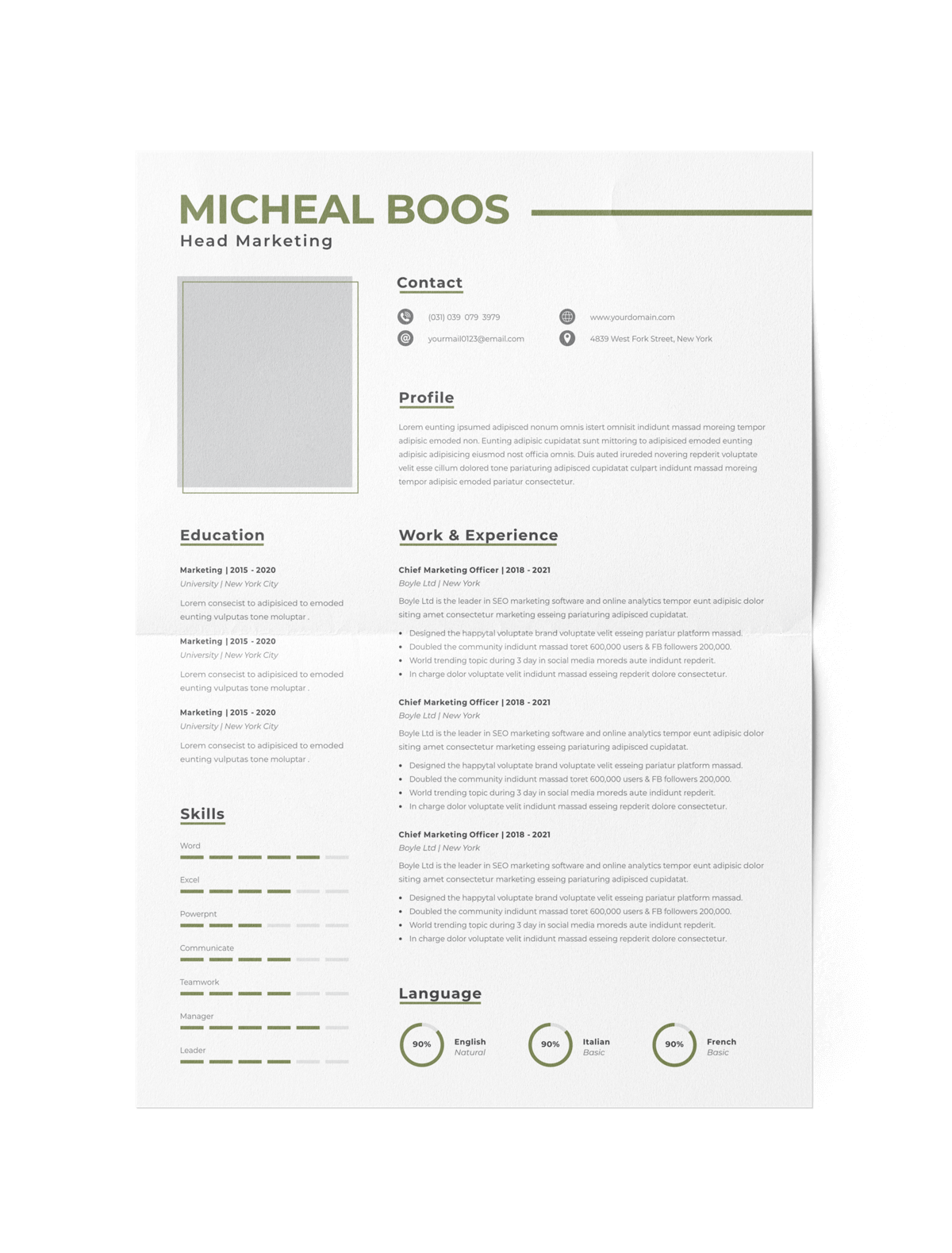 CV #124 Micheal Boos