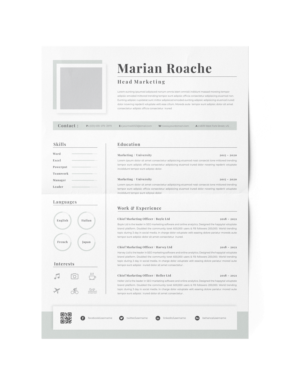 CV #152 Marian Roache